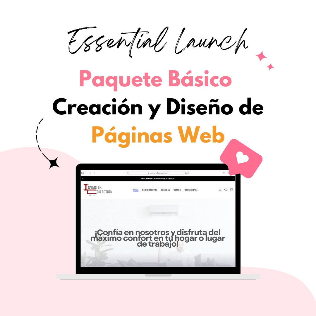 Essential Launch Paquete Básico Creación y Diseño de Páginas Web - Cariba Social Studio